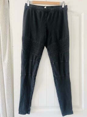 BP Moto Leggings Washed Black Robb’s Knee Stretch Pants Womens Large